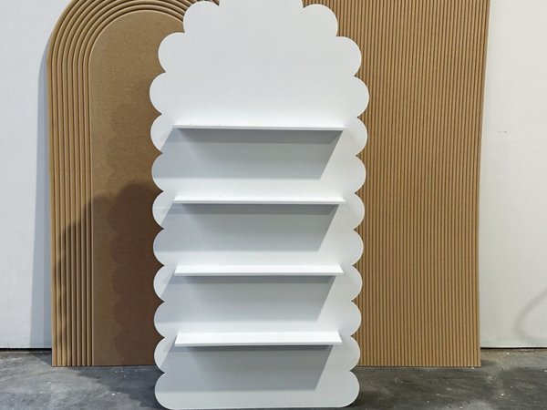Wavy Arch Backdrop Wall with Removable Shelves - Painted/Non-Painted - Foldable